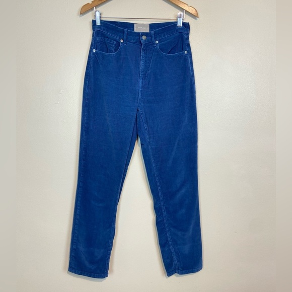 EVERLANE High Rise Baby Corduroy Blue Pants - Picture 10 of 10